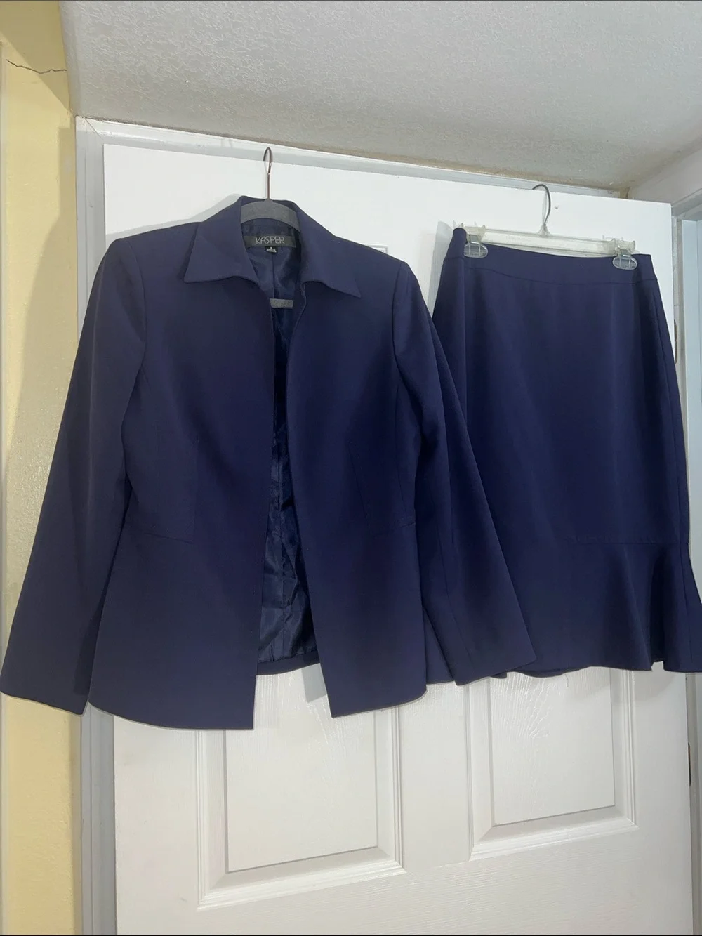 Kasper Women's Navy Blazer and Matching Skirt Set